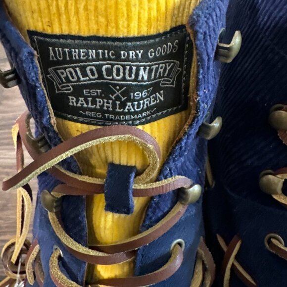 Mens 15 D Polo Country Ralph Lauren Ranger Suede Boots Colorblock Green Blue - Picture 5 of 9